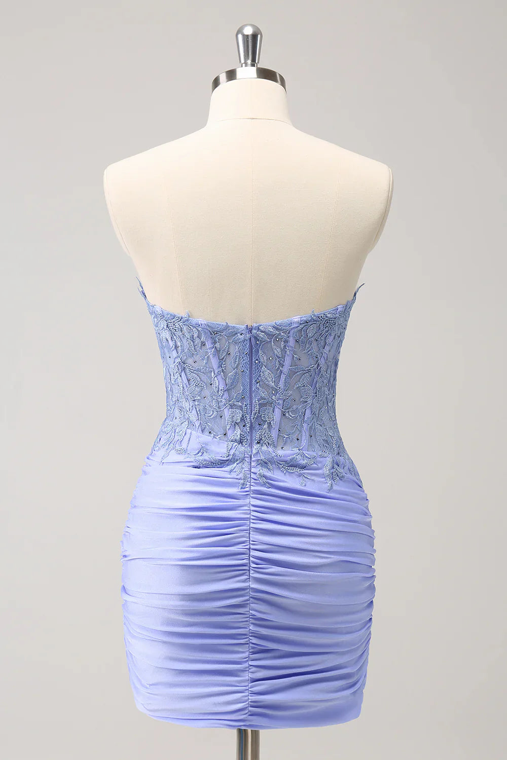 omberprom Charming Homecoming Dress Tight Sweetheart Pleated Short Prom Dress with Appliques