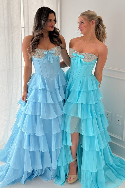 Cute A Line Sweetheart Pink Corset Prom Dress with Beading Ruffles