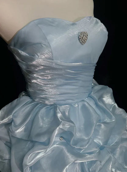 Vintage Sweetheart A-Line Homecoming Dress Ruffle Strapless Party Dress Short Cocktail Dress TP4609