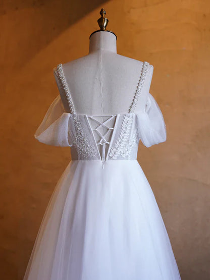 omberprom Elegant V-neck Evening Dress Pearl Embellished Floor Length Prom Dresses