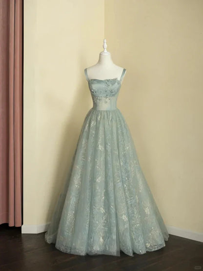 Beautiful A line Sage Green Long Tulle Prom Dress P1287