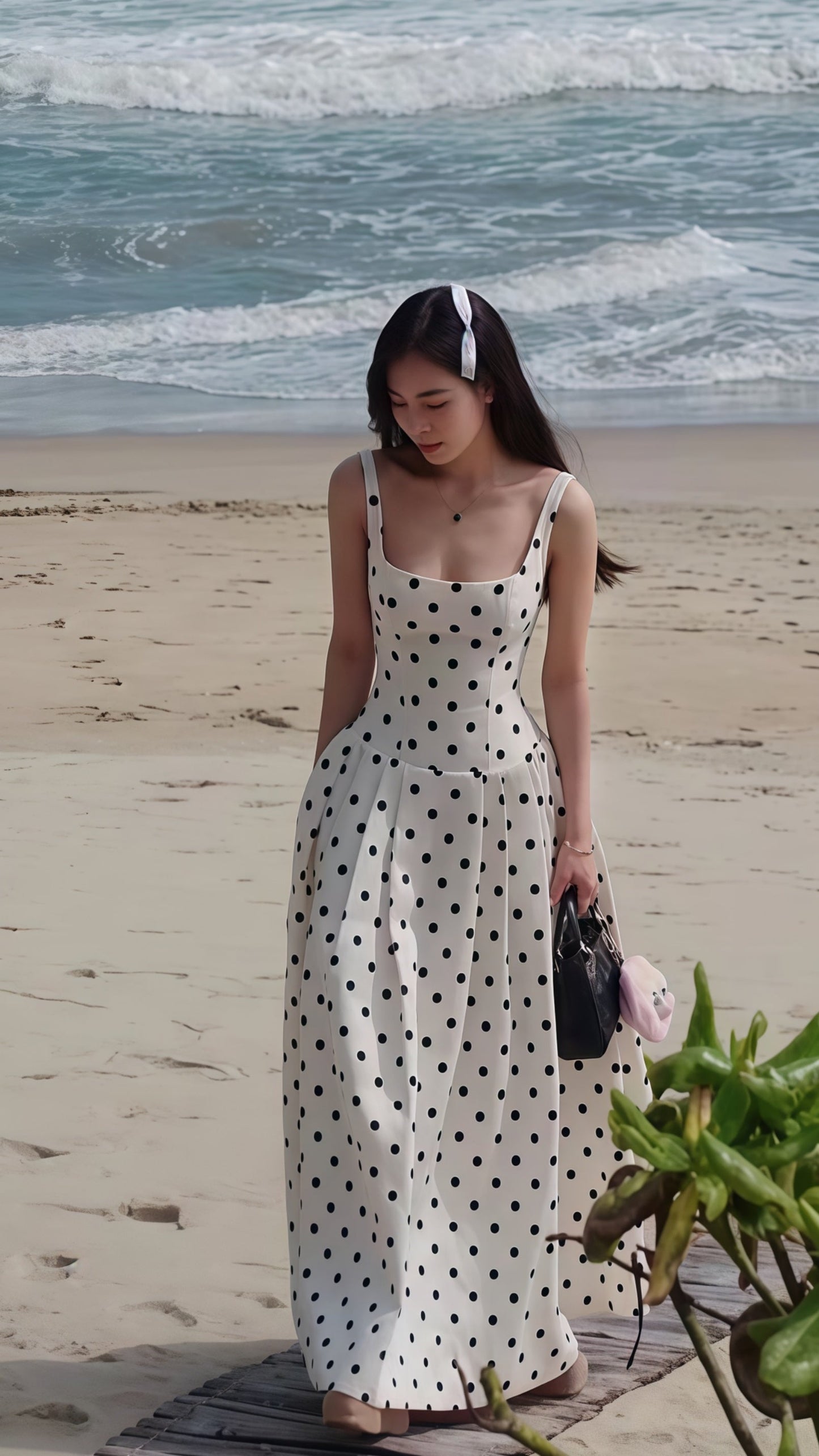 Elegant A-Line Dots Party Dress High Quality Vocation Dresses,AST1881