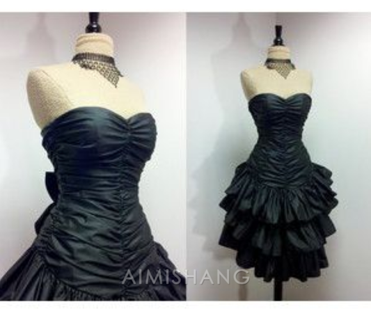 omberprom Elegant A Line Sweetheart Strapless Short Prom Dress Layered Cute Birthday Party Dress Back To School Dress