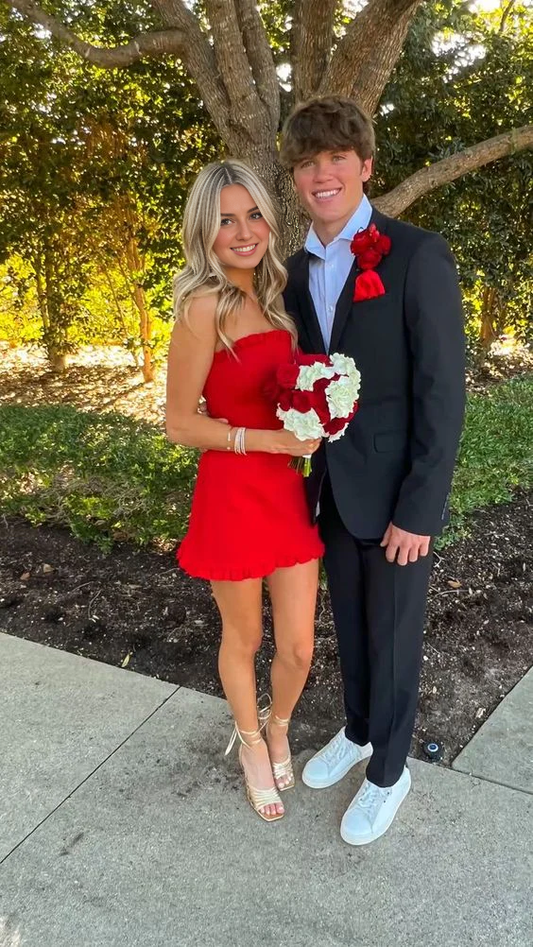 omberprom Elegant Dresses Formal Strapless Short Prom Dress Homecoming Dress Lovely Birthday Party Dress