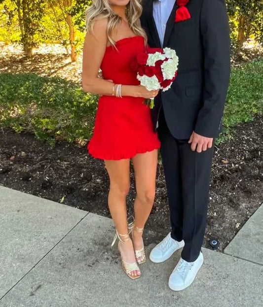omberprom Elegant Dresses Formal Strapless Short Prom Dress Homecoming Dress Lovely Birthday Party Dress