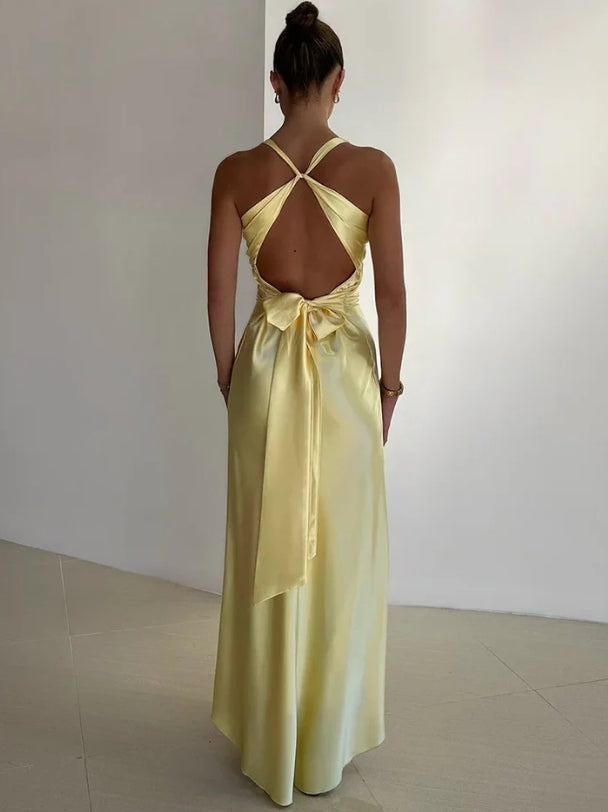 omberprom Elegant V Neck Mermaid Long Prom Dress Satin Evening Party Gowns Formal Dress