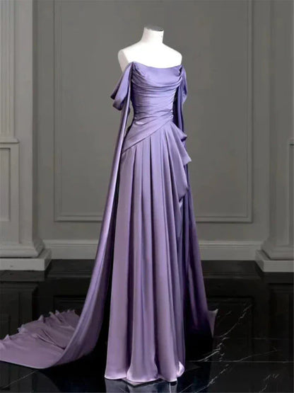 Elegant Off Shoulder A-Line Formal Long Party Dress Charming Evening Dress Wholesale