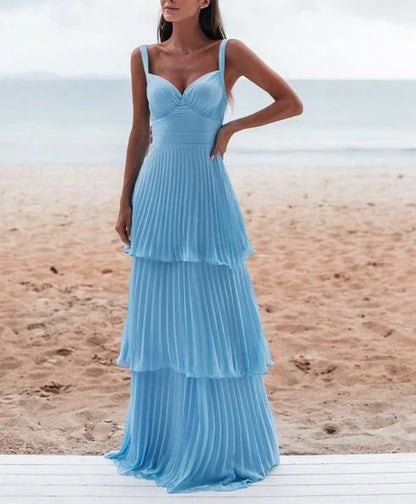 omberprom Elegant Dresses Evening Wear A-Line Pleated Blue Prom Dress Formal Party Dress Prom Dresses Shops