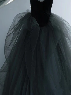 New A Line  Sweetheart Neck Gray Tulle Long Prom Dresses Gray Tulle Long Formal Graduation Dresses  GG048