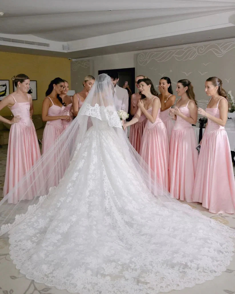 Cute A Line Sweetheart Pink Satin Pleats Long Prom Dress,Bridesmaid Dress,Evening Dress GG1226