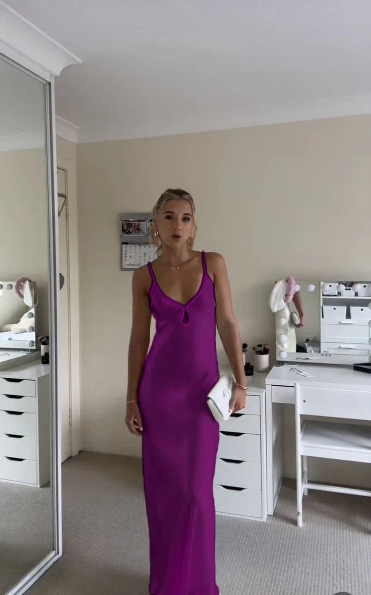 Simple Mermaid Spaghetti Straps Satin Long Prom Dress,Evening Dress GG1256