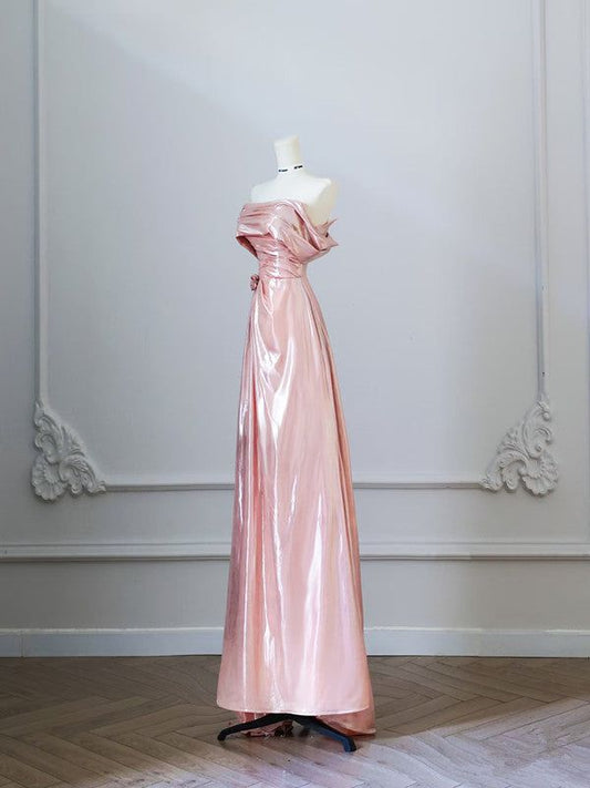 Pretty A Line Off The Shoulder Satin Long Prom Dress,Evening Dress GG1519