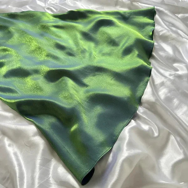 Elegant A Line Spaghetti Straps Green Satin Long  Prom Dress,Evening Dress GG1739