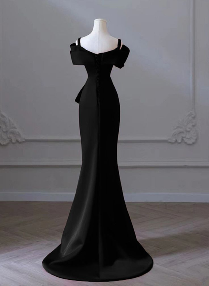 Chic Mermaid Sweetheart Off The Shoulder Satin  Long Prom Dress, Evening Dress GG175