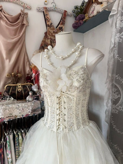 Senior A Line Spaghetti Straps Tulle Tiered Long Prom Dress,Wedding Dress,Evening Dress GG2313
