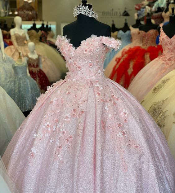 Stunning Ball Gown Off The Shoulder Satin Tulle Sequin Applique Long Prom Dress,Party Dress,Evening Dress GG2318