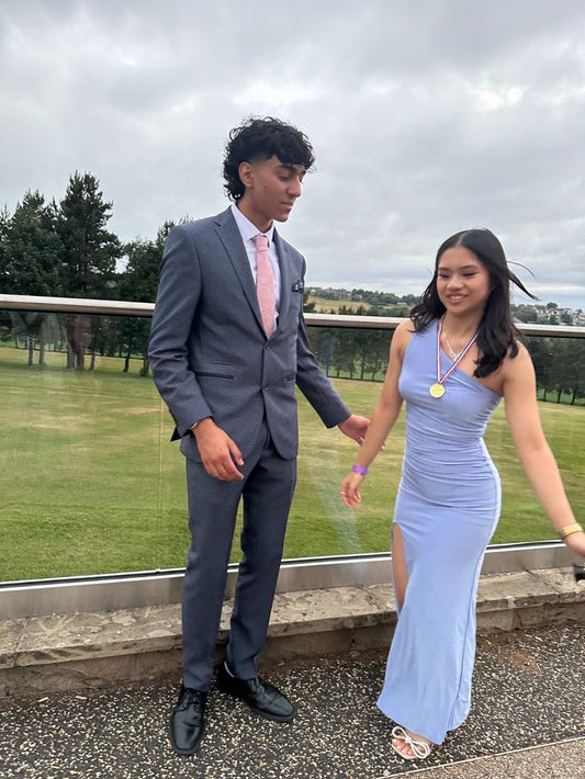 Simple Mermaid One Shoulder Lilac Satin Slit Long Prom Dress,Party Dress,Evening Dress GG2395