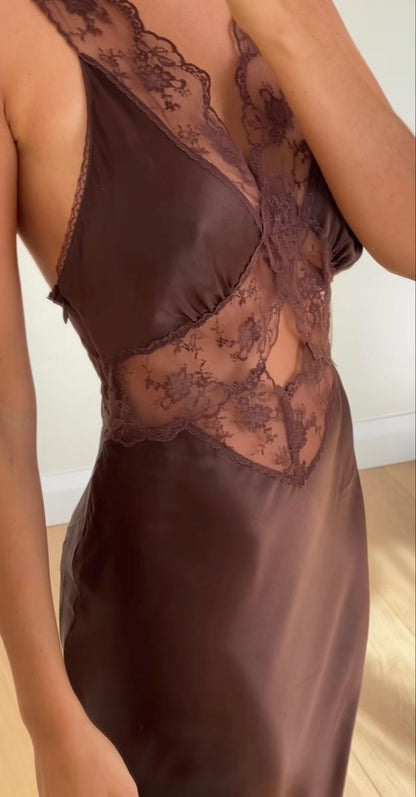 Sexy Mermaid V Neck Satin Lace Long Prom Dress, Party Dress, Evening Dress GG2470