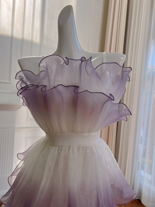 Stunning A Line Spaghetti Straps Gradient Chiffon Short Prom Dress,Homecoming Dress,Birthday Dress GG2627