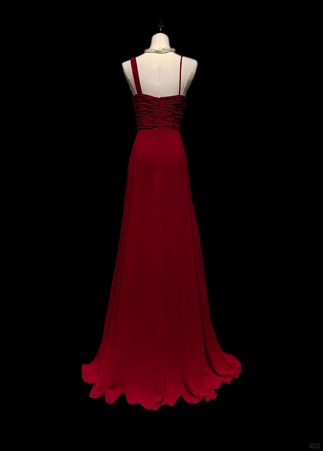 Elegant A Line Spaghetti Straps Burgundy Chiffon Flowers Long Prom Dress, Party Dress, Evening Dress GG2737