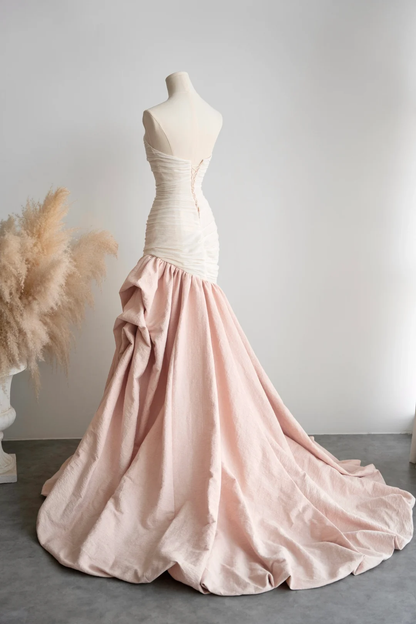 Classy Mermaid Strapless Satin Long Prom Dress, Party Dress, Evening Dress GG2816