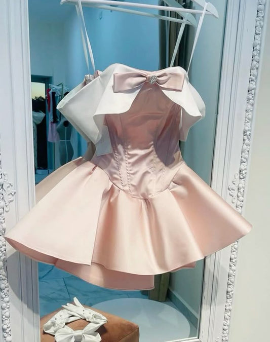 Simple A Line Sapghetti Straps Satin Short Prom Dress,Homecoming Dress,Birthday Dress GG3327