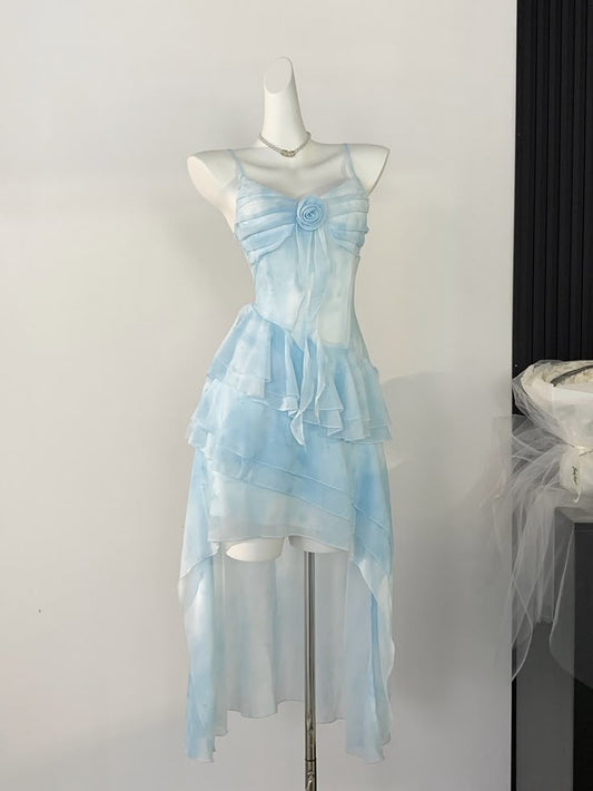 Fairy A Line Spaghetti Straps Chiffon Short Prom Dress,Homecoming Dress,Birthday Dress GG3341