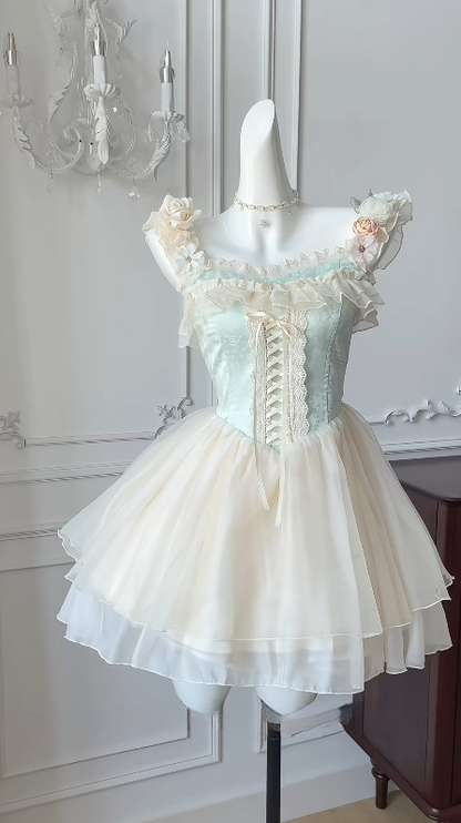 Pretty A Line Square Satin Chiffon Applique Short Homecoming Dress,Summer 18th Birthday Dress GG3725