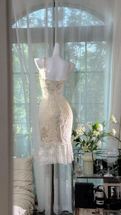 Style Short Mermaid V Neck Lace Sequin Short Homecoming Dress,Vacation Dress,Summer 20th Birthday Dress GG4917