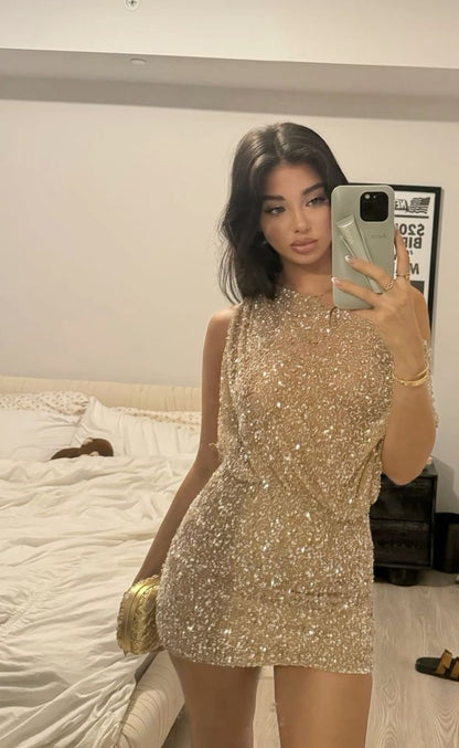 Unique Mermaid Off The Shoulder Sequin Short Homecoming Dress,Vacation Dress,Summer 22th Birthday Dress GG4933
