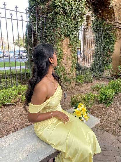 Chic Mermaid Square Satin Long Prom Dress,Evening Dress GG5145