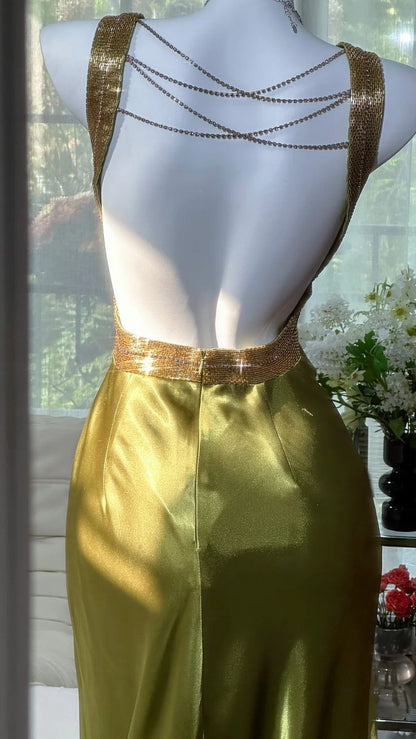 Sexy Mermaid Sweetheart Satin Backless Satin Long Prom Dress,Evening Dress GG5180