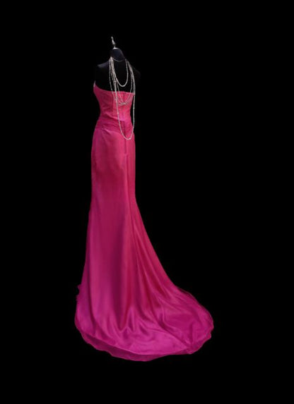 Chic Mermaid Sweetheart Satin Ruffle Without Sleeves Long Prom Dress,Evening Dress GG5361