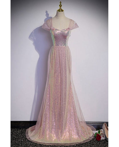 Shiny Mermaid Off The Shoulder Sequin Tulle Long Prom Dress,Evening Dress GG777