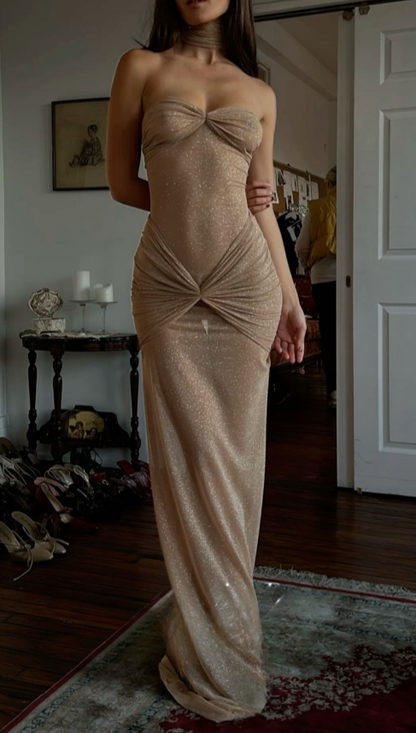 Shiny Mermaid Strapless Sweetheart Sequin Tulle Long Prom Dress,Evening Dress GG877
