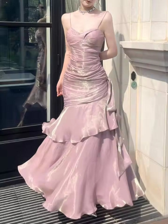 omberprom Charming Wine Red Spaghetti Straps Long Prom Dress Elegant Party Dress Birthday Outfits Evening Dress Wholesale