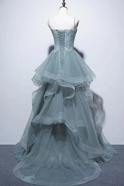 omberprom A-Line Long Formal Dress Evening Dress Lace Elegant Prom Dress