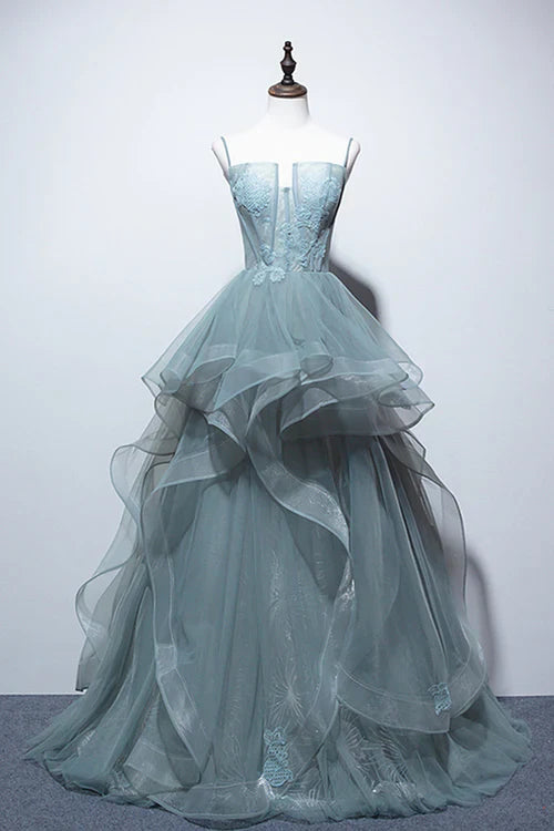 omberprom A-Line Long Formal Dress Evening Dress Lace Elegant Prom Dress