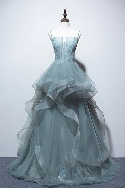 omberprom A-Line Long Formal Dress Evening Dress Lace Elegant Prom Dress