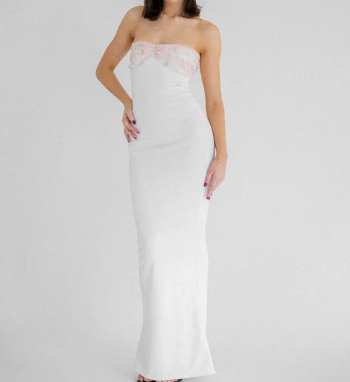 omberprom Elegant Formal Wear Dresses Strapless Sheath Long Prom Dress Gowns Evening Dresses Charming Party Dress