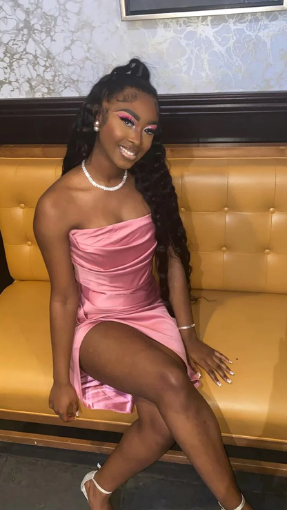Pink 19th Birthday Dress Black Girl homecoming dress, birthday gown c3236
