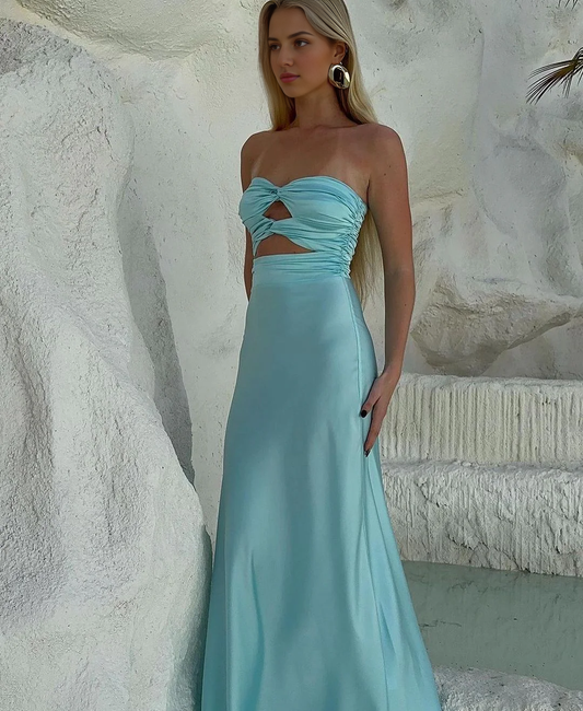 omberprom Elegant Gowns Evening Dresses Strapless Tiffany Blue Sheath Long Prom Dresses Formal Women's Dresses