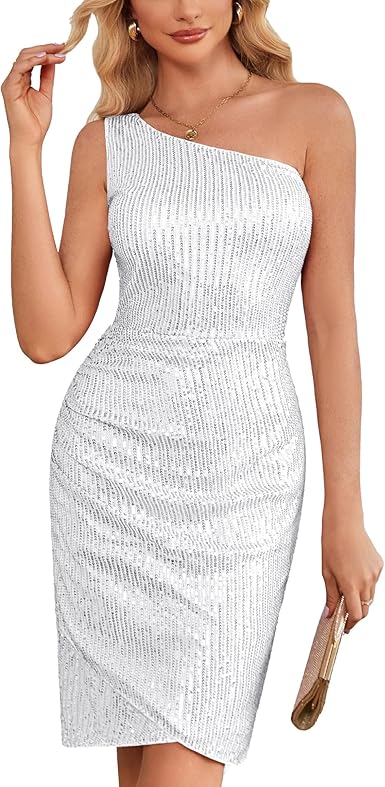 omberprom Womens Sequin Dress Sparkly Glitter One Shoulder Party Club Dress Fall Winter Cocktail Dresses Homecoming Dresses Wholesale