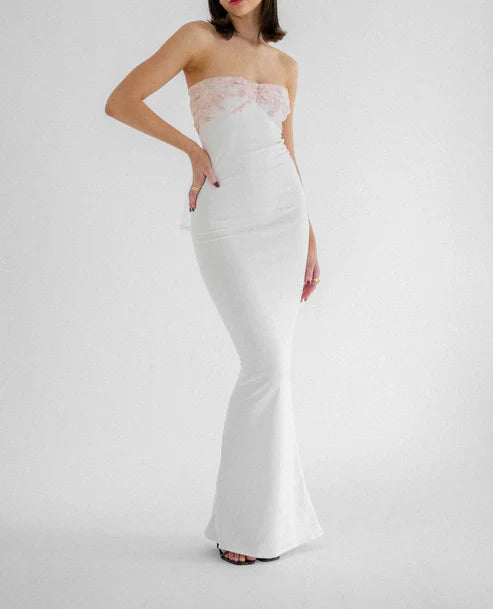 omberprom Elegant Formal Wear Dresses Strapless Sheath Long Prom Dress Gowns Evening Dresses Charming Party Dress