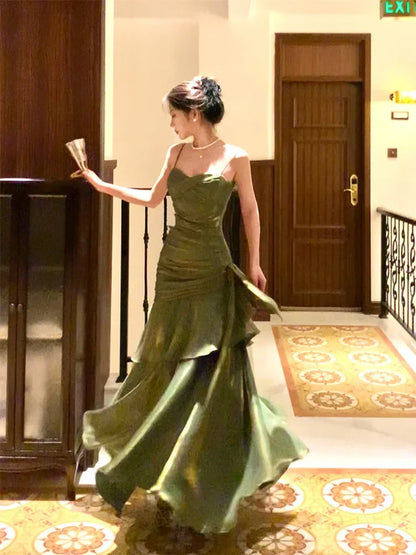 omberprom Charming Wine Red Spaghetti Straps Long Prom Dress Elegant Party Dress Birthday Outfits Evening Dress Wholesale