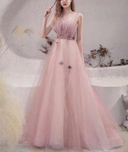 omberprom Tulle with Beadings Spaghetti Strap Long Formal Dress Junior Prom Dress Charming Wholesale