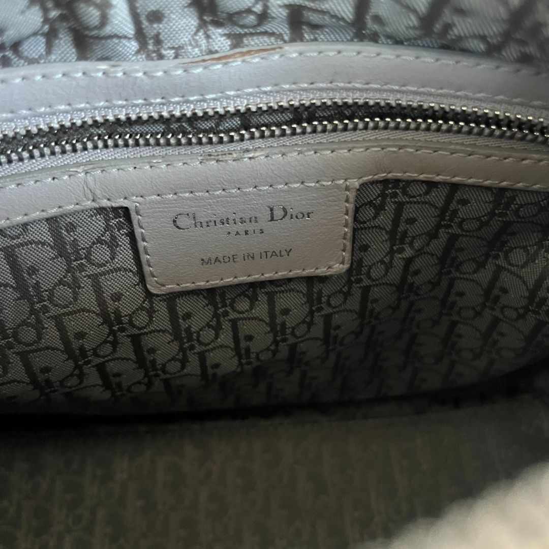 Christian Dior Medium Grey Lady Dior Bag