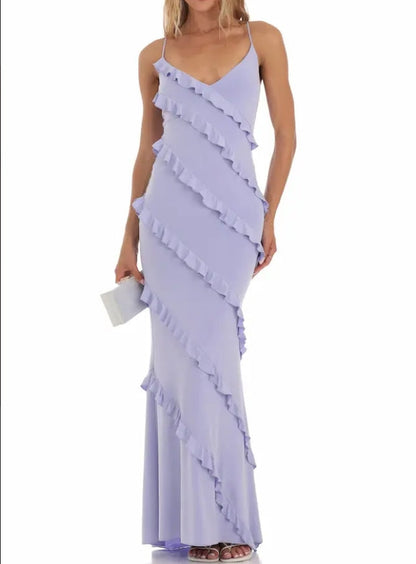 omberprom Pink V Neck Straps Sheath Long Prom Dress Birthday Outfits Party Dress Wholesale
