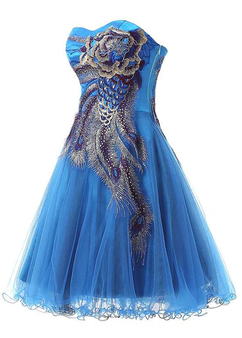 Chic Tulle Satin Sweetheart Neckline A-Line Short Cocktail Dress,Homecoming Dress Y8485