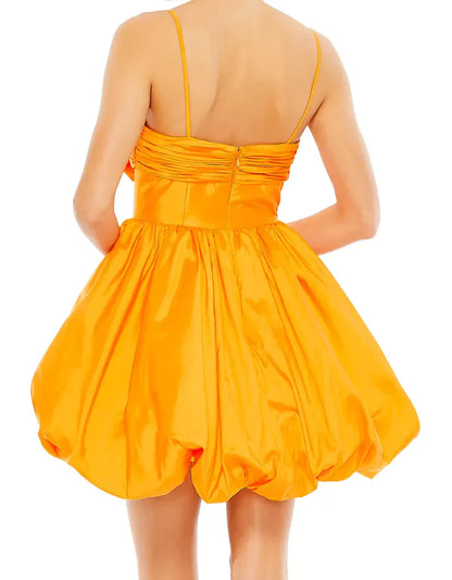 omberprom Lovely Orange A-Line Spaghetti Straps Homecoming Dress Cute Party Dress With Bow Wholesale